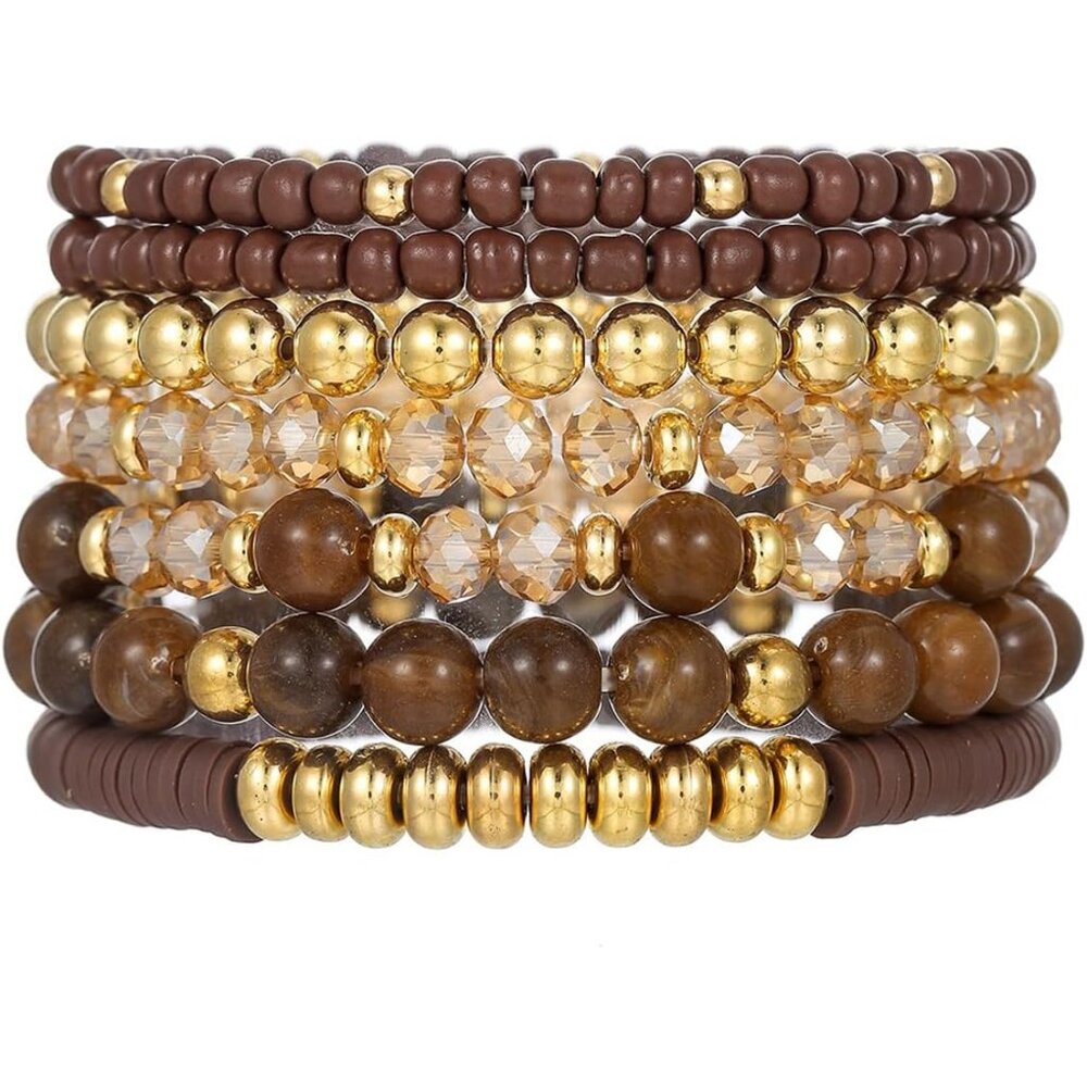 Bohemia Multilayer Stackable Crystal Beaded Brace… - image 1
